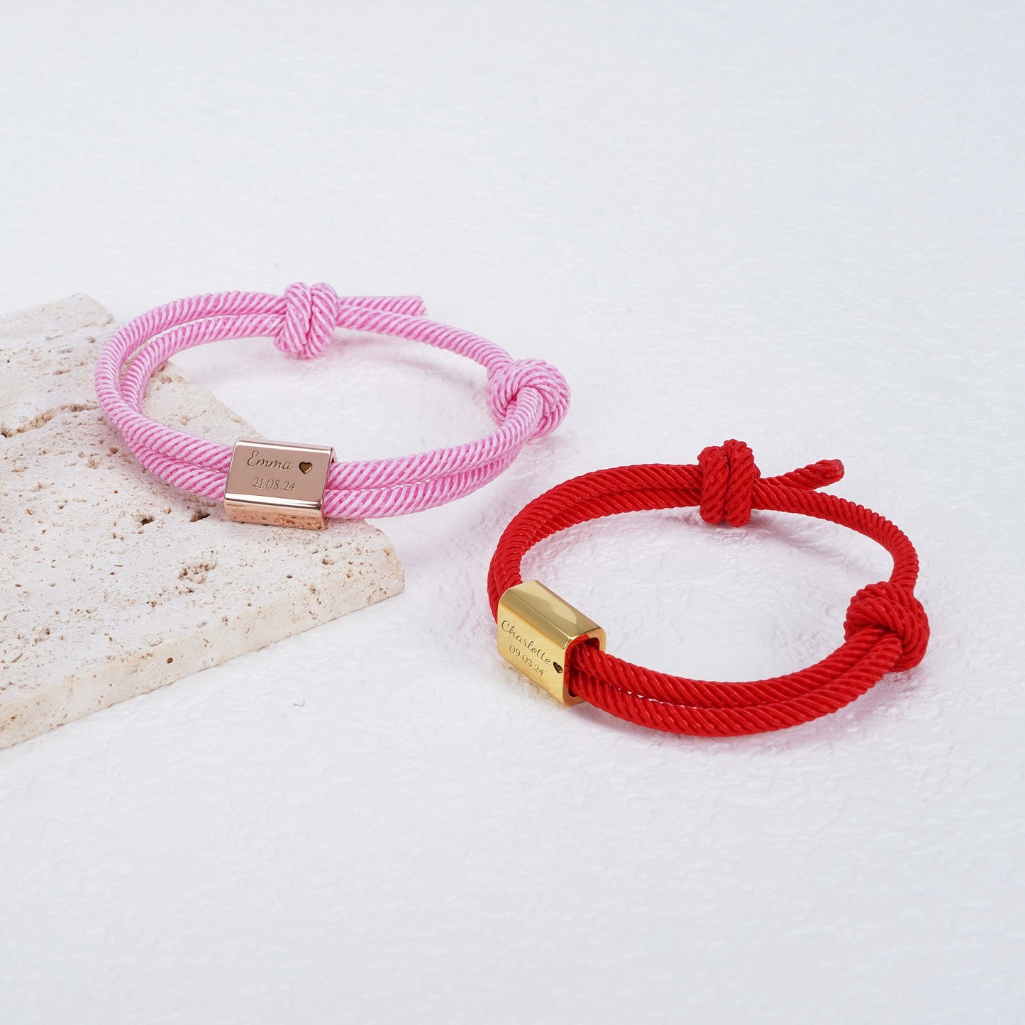 Custom Engraved Handmade Baby Rope Bracelet