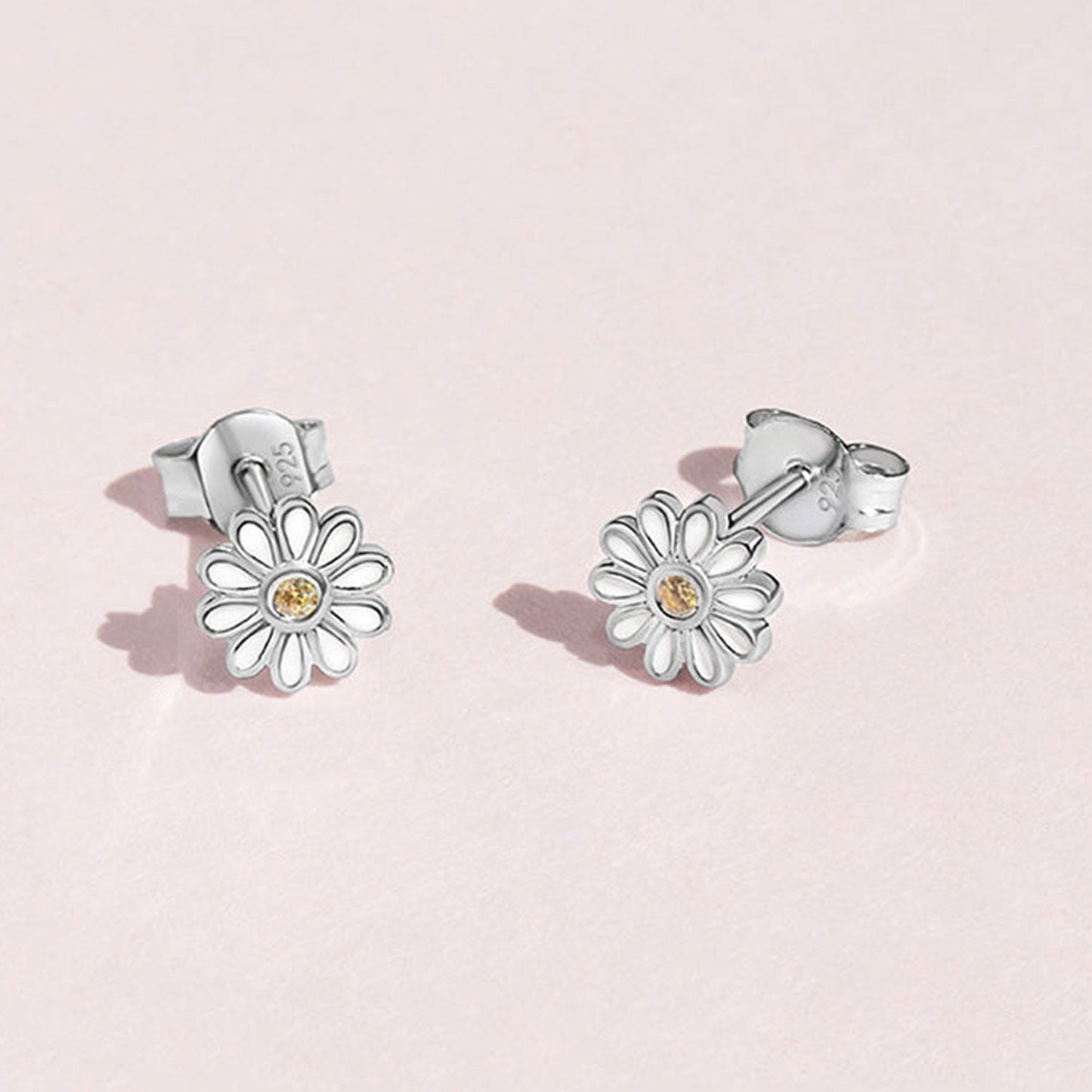 925 Sterling Silver Kids Daisy Earrings
