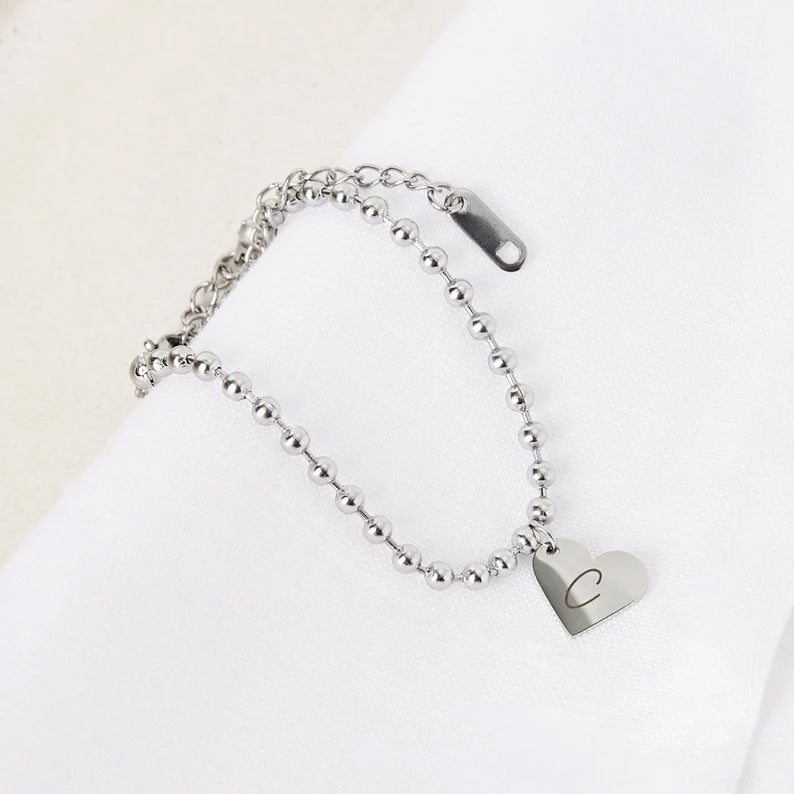 Personalized Baby Initial Heart Bracelet