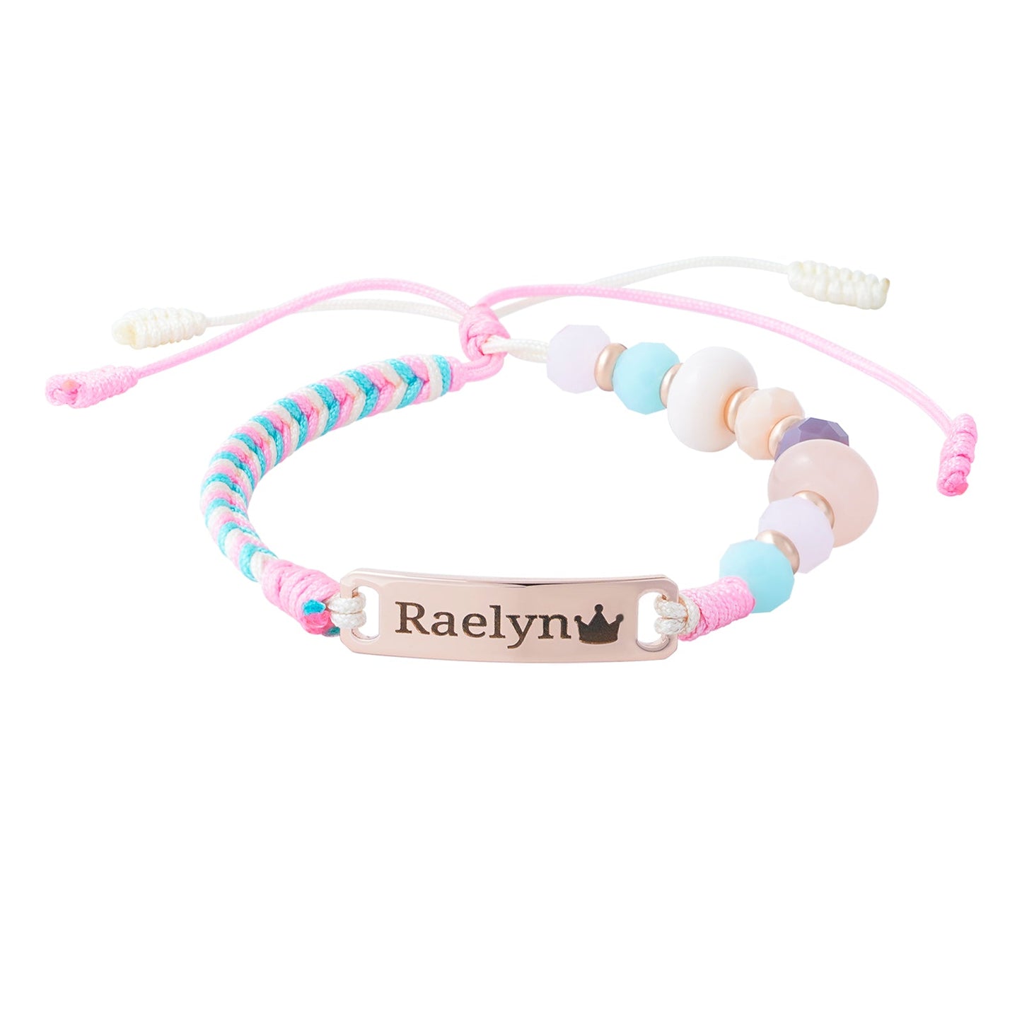 Colorful Hand-Woven Rope Personalized Girl's Name Bracelet