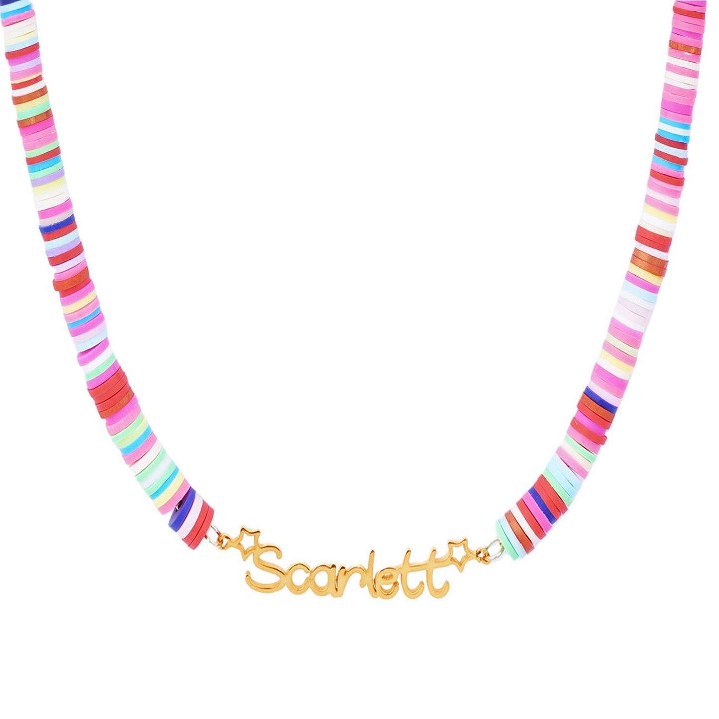 Customized Name Children's Colored Clay Necklace