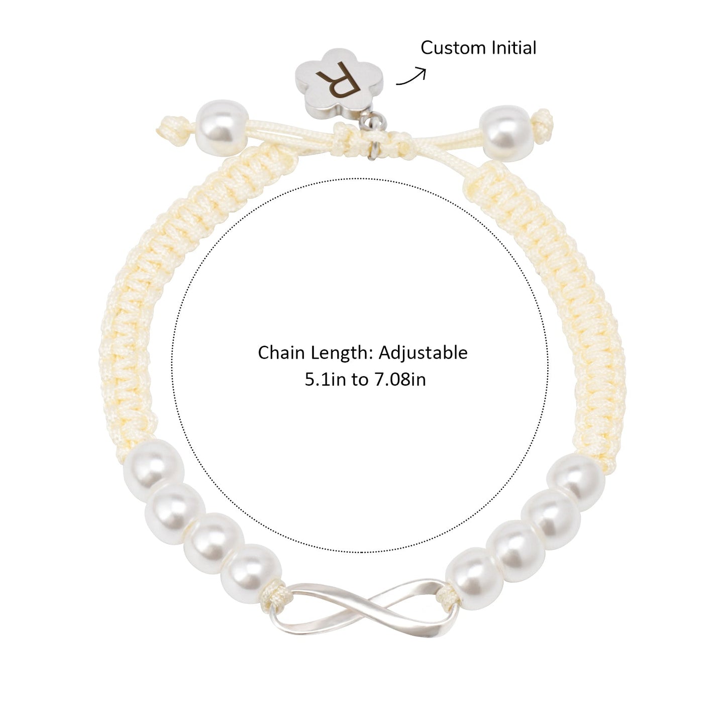 Custom Initial Handwoven Infinity Baby Bracelet