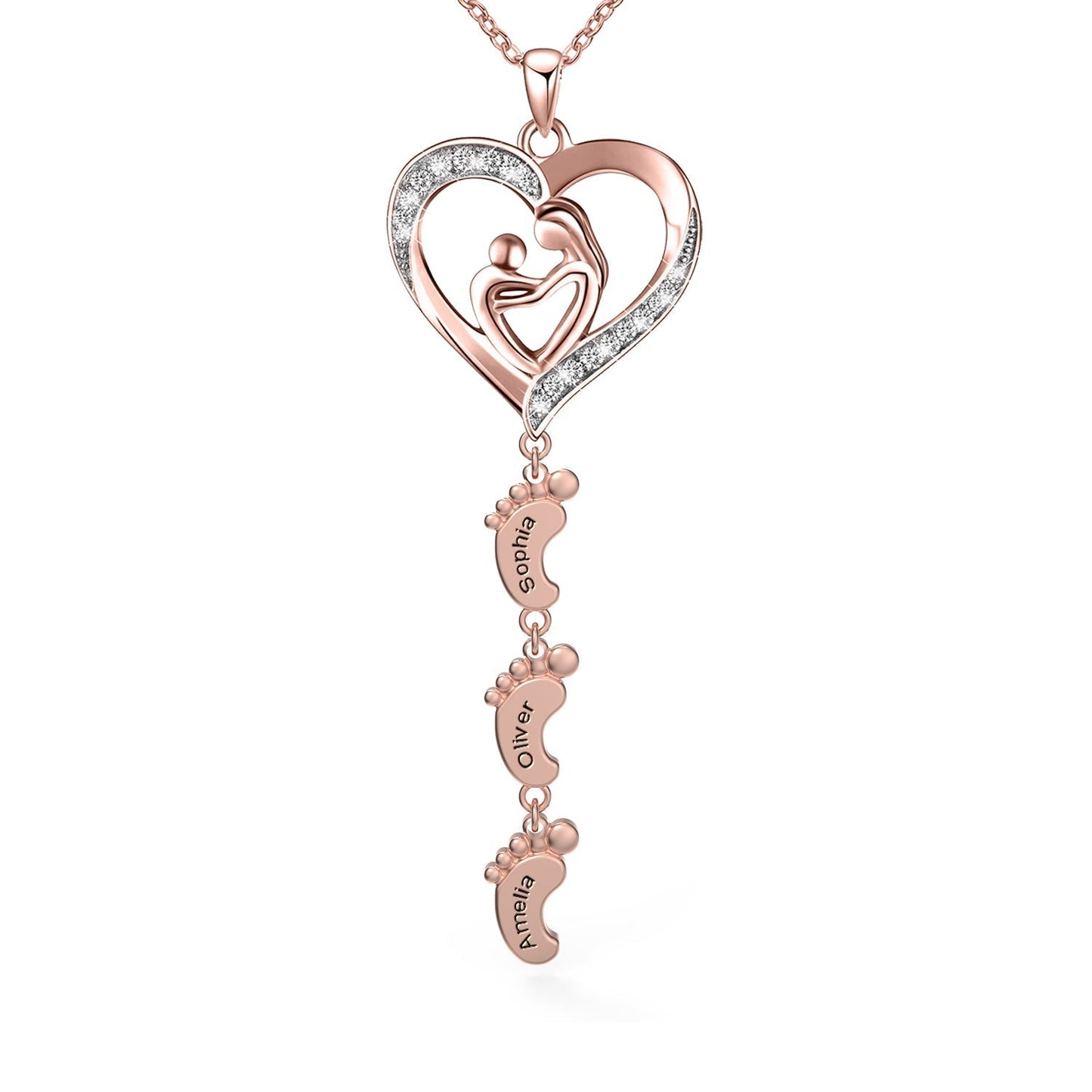 Sterling Silver Personalized Necklace with Kids Name