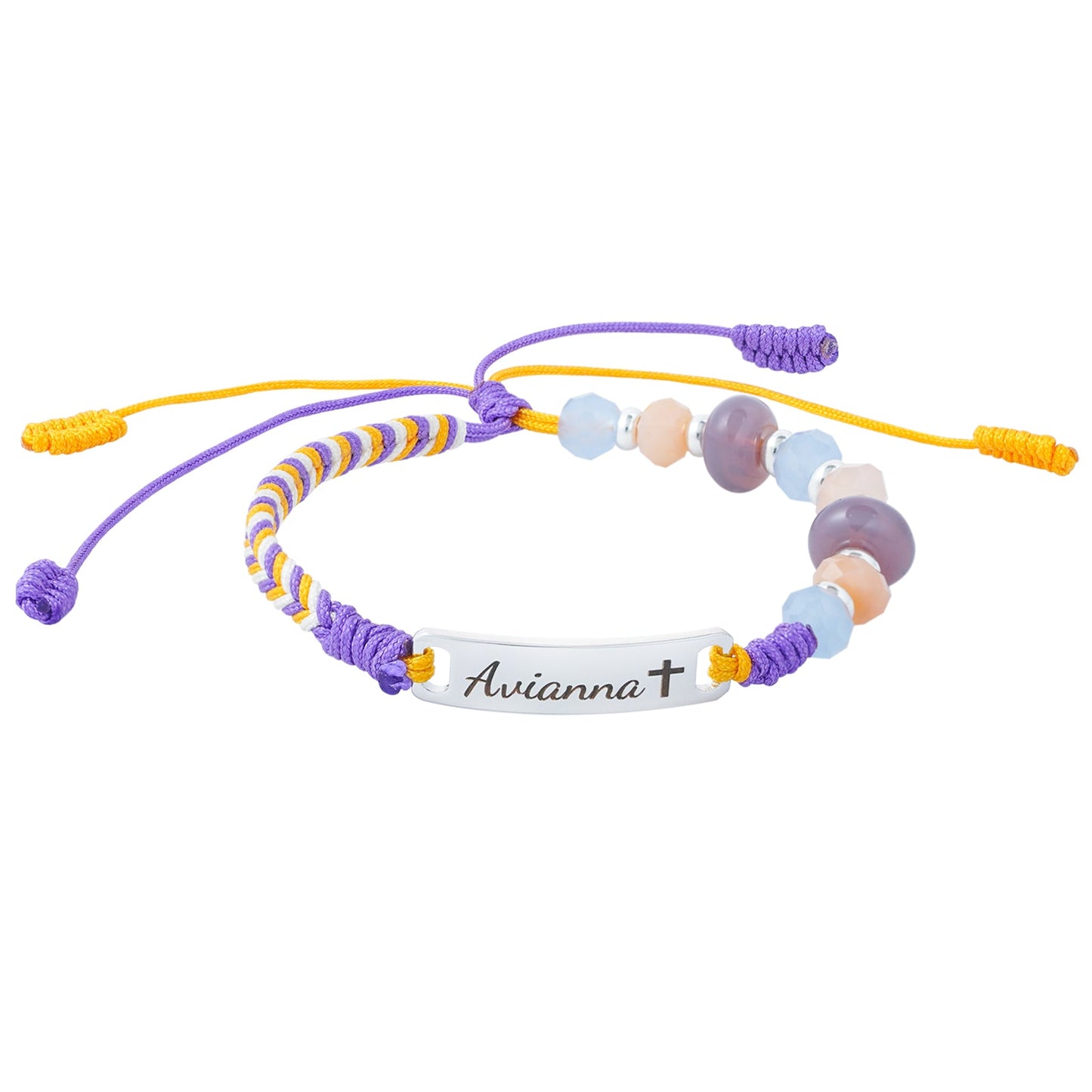 Colorful Hand-Woven Rope Personalized Girl's Name Bracelet