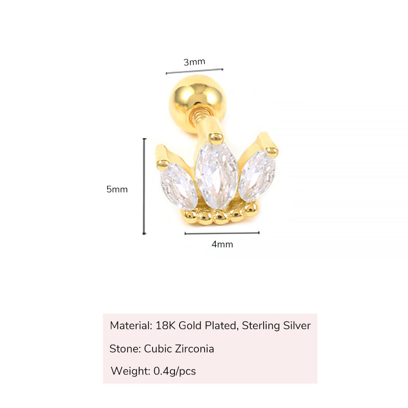 CZ Crown Grils Stud Earrings