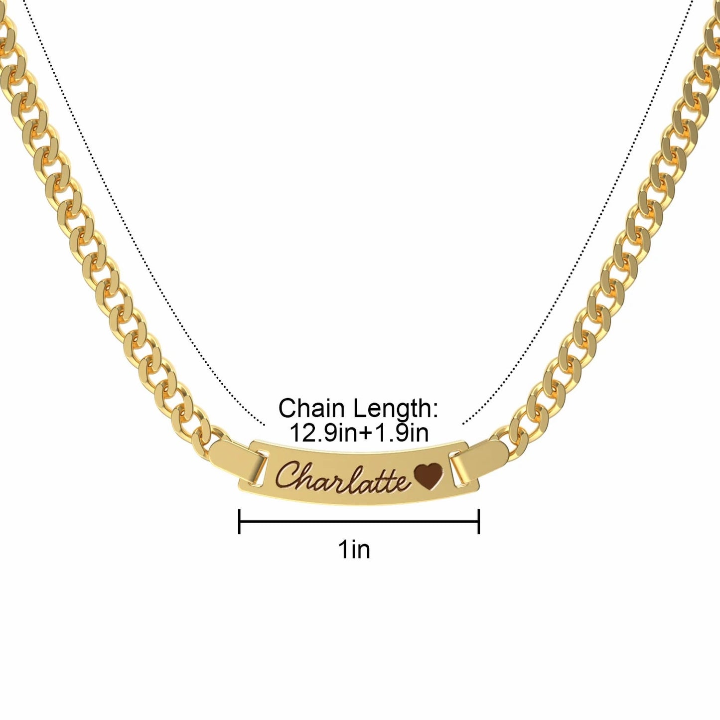 Personalized Baby Name Necklace Size