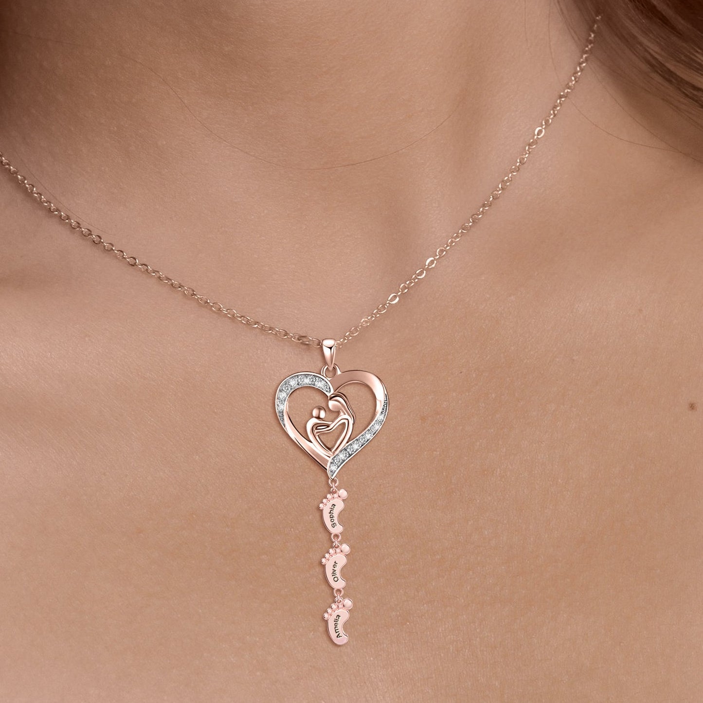 Sterling Silver Personalized Necklace with Kids Name