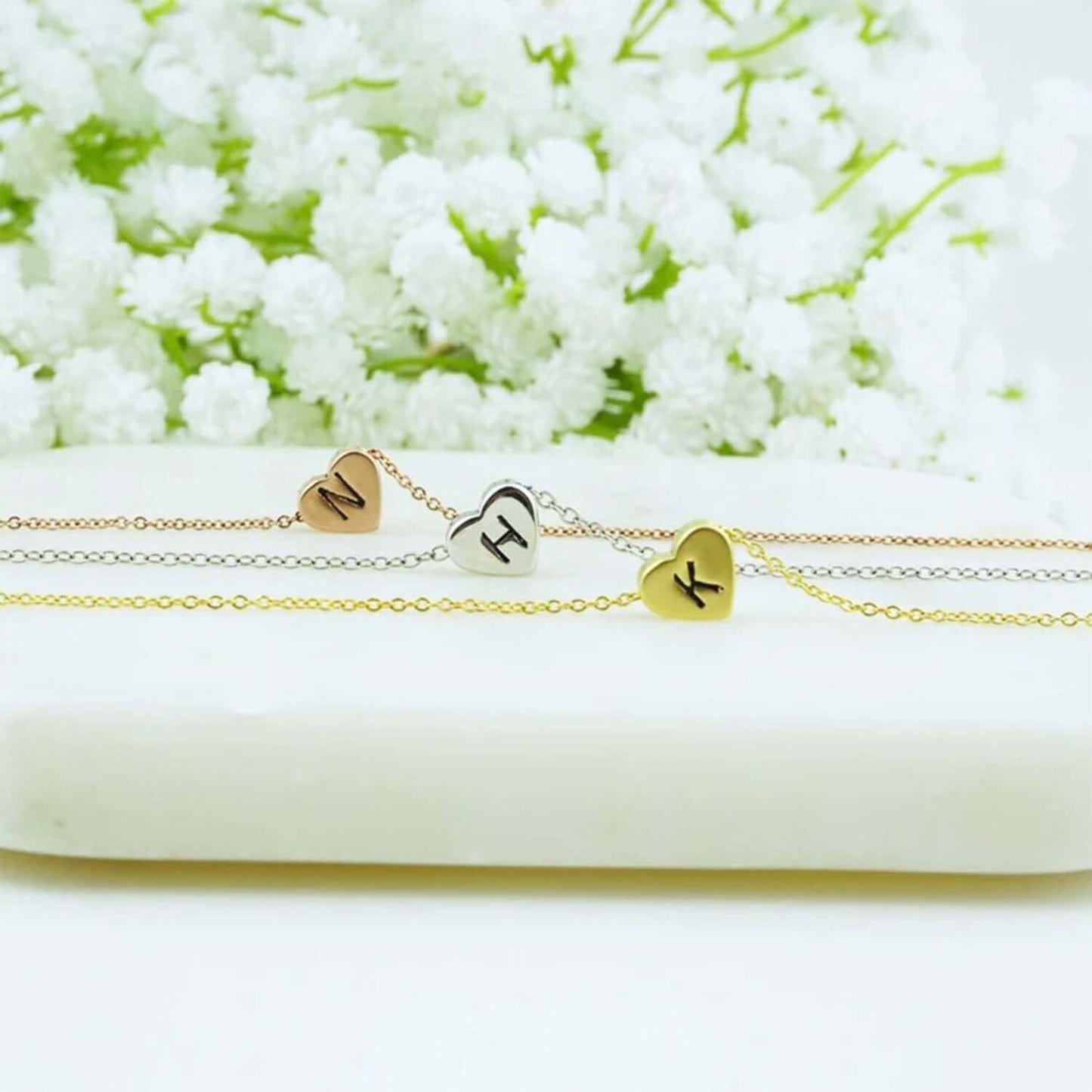 Personalized Baby Tiny Heart Initial Bracelet