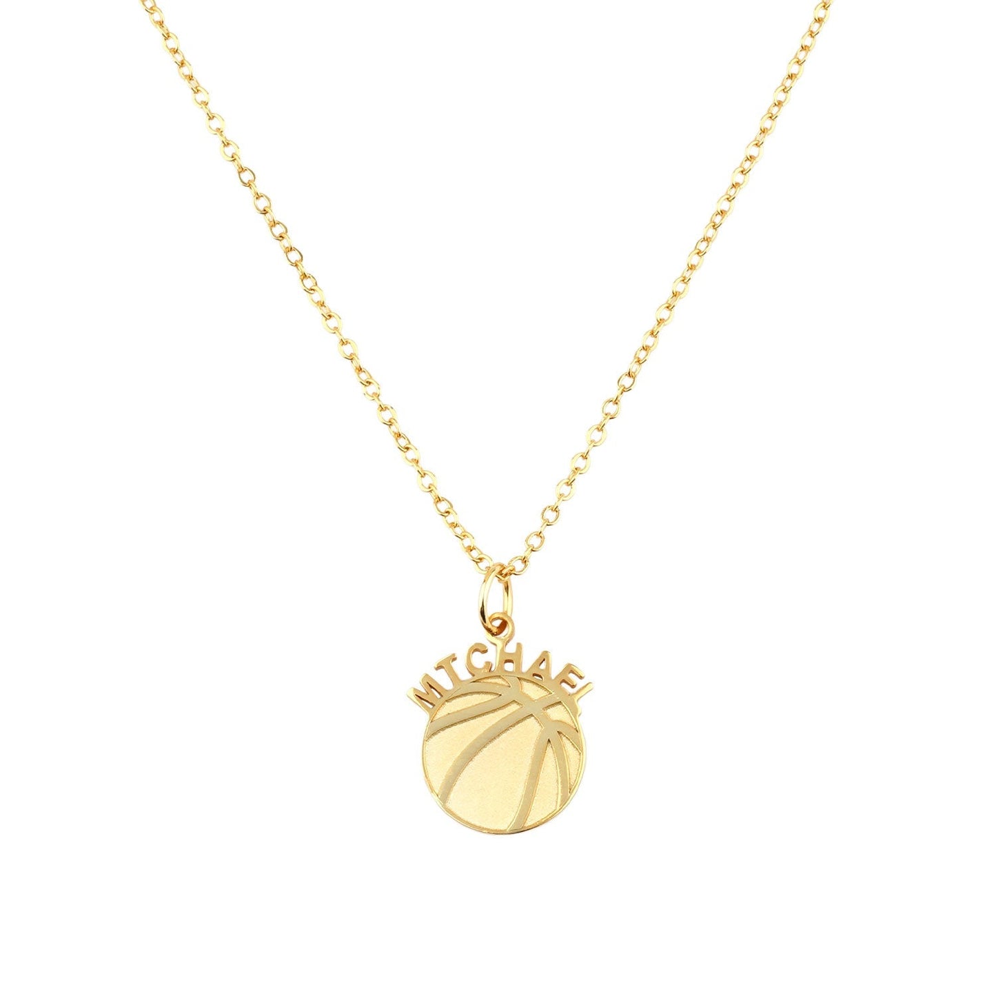 Personalized Basketball Baby Boy Name Necklace