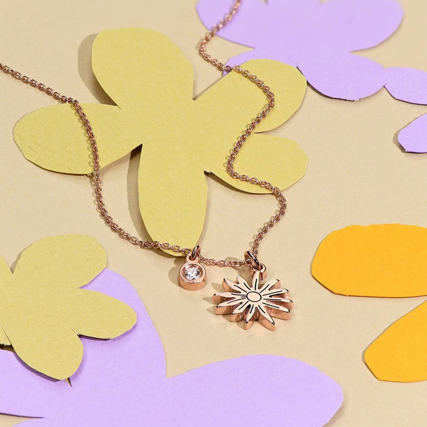 Children's Birth Flower Birthstone Necklace
