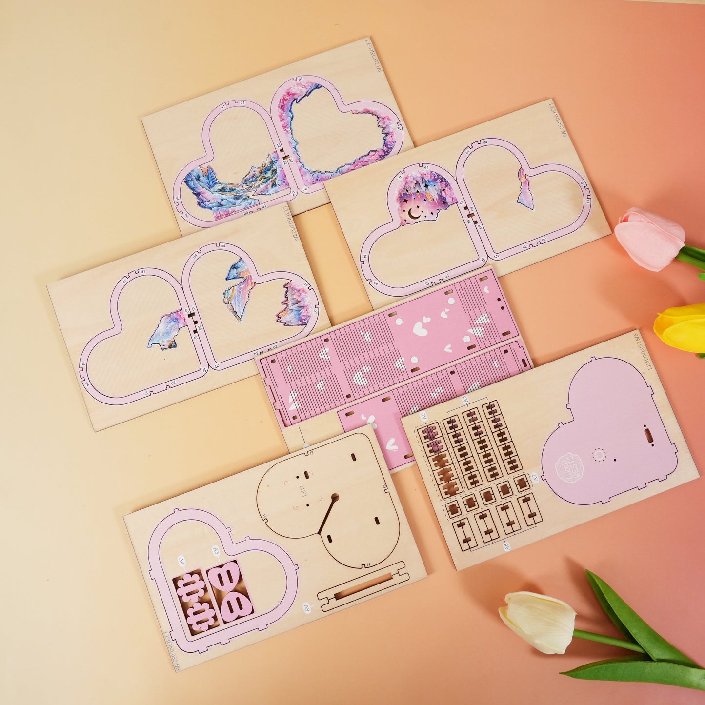 Personalized 3D Wooden Puzzle Baby Night Light - Elephant Design