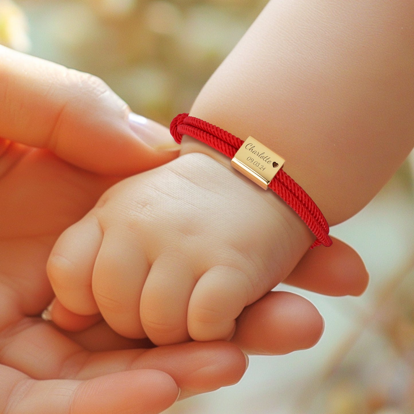 Custom Engraved Handmade Baby Rope Bracelet