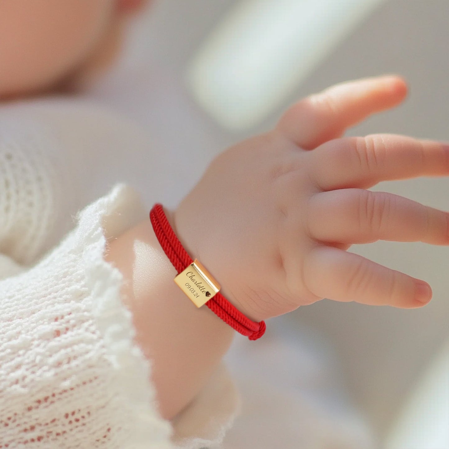 Custom Engraved Handmade Baby Rope Bracelet