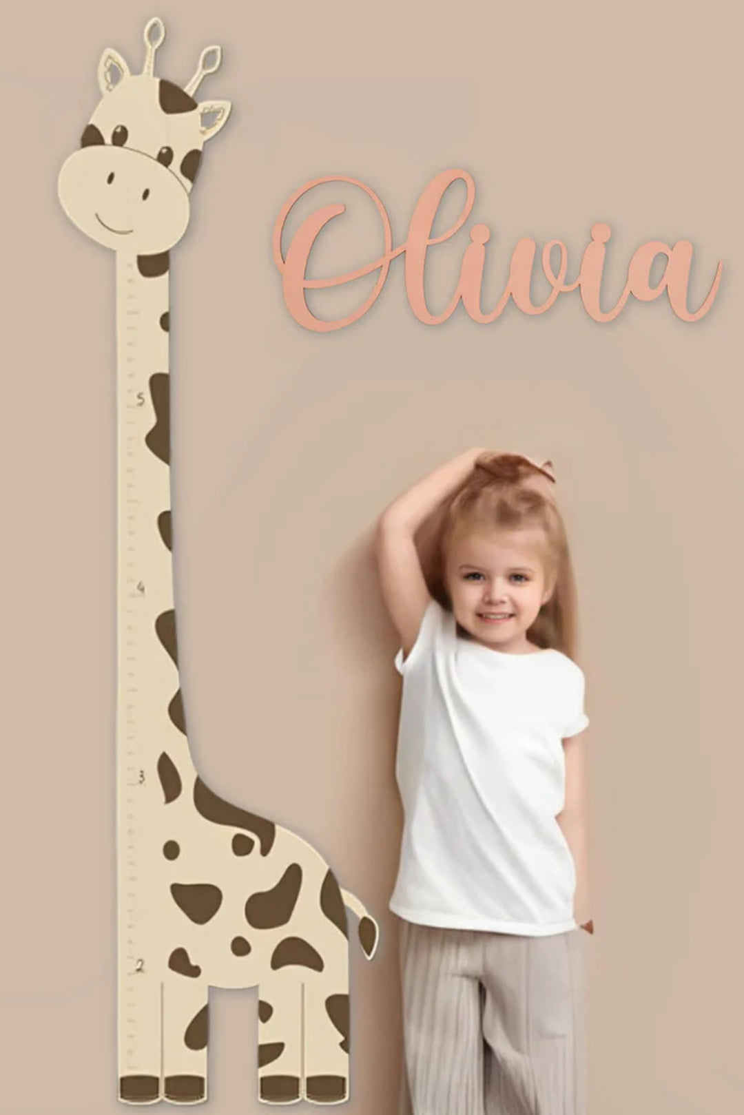 Wooden Giraffe Growth Chart Height Ruler for Kids kidenbaby