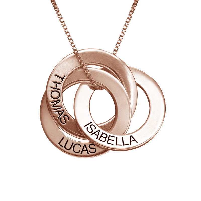 Sterling Silver Engraved Name Russian Ring Necklace