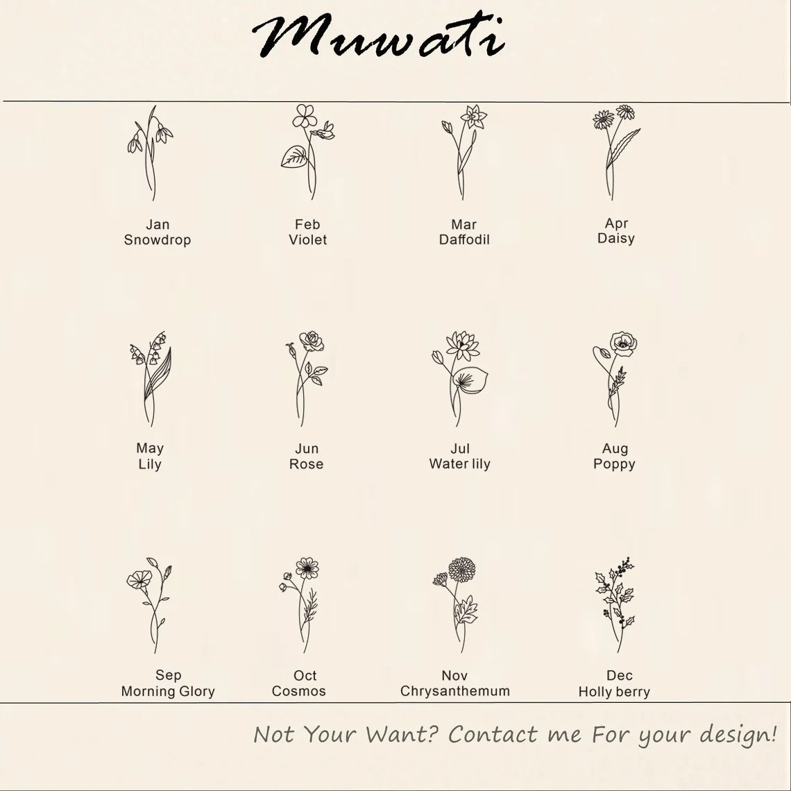 Personalized Birth Flower Family Garden Bracelet