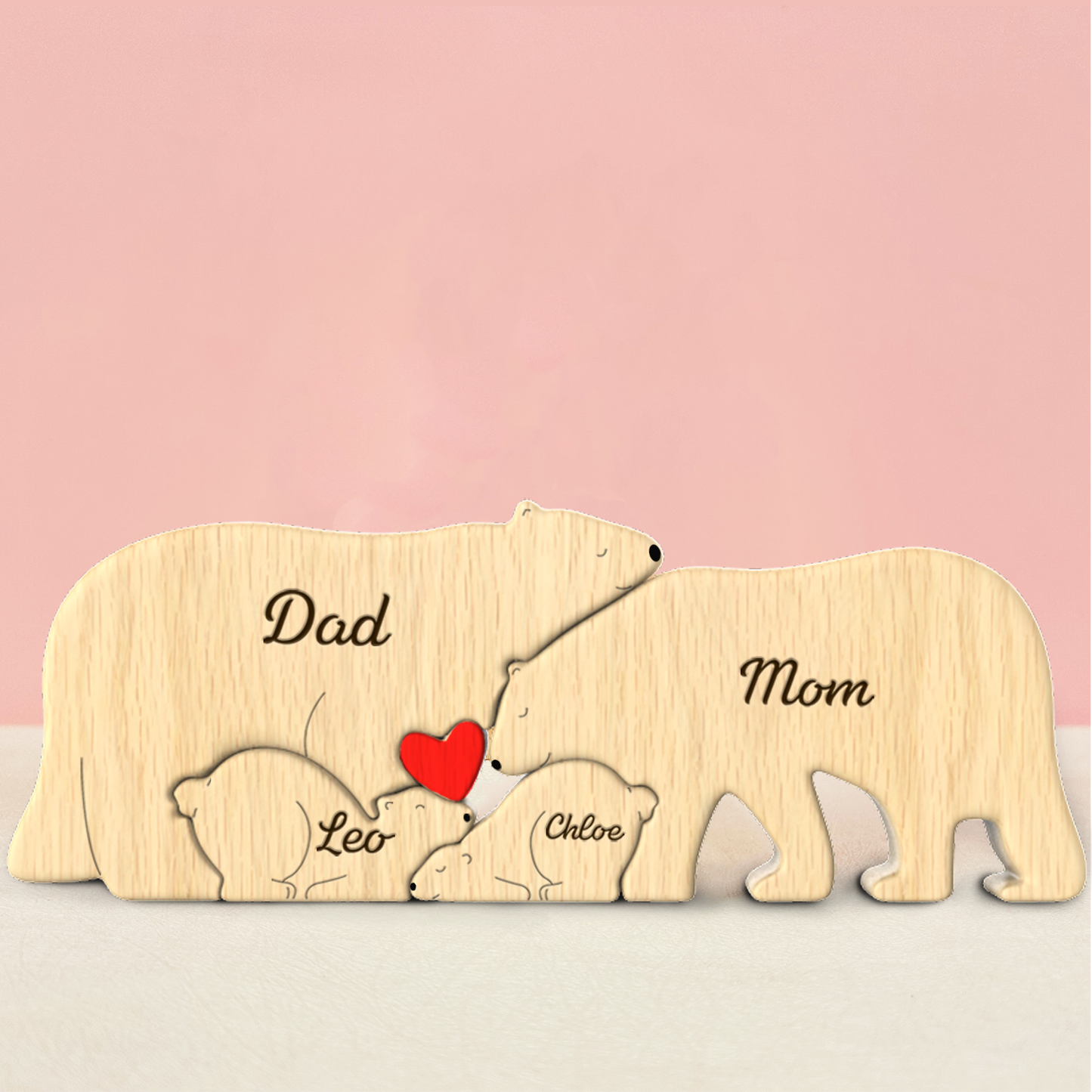 Personalized Family Name Puzzle Decor - Polar Bears