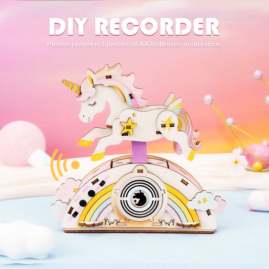 Strolling Unicorn – 3D DIY Wooden Puzzle Recorder