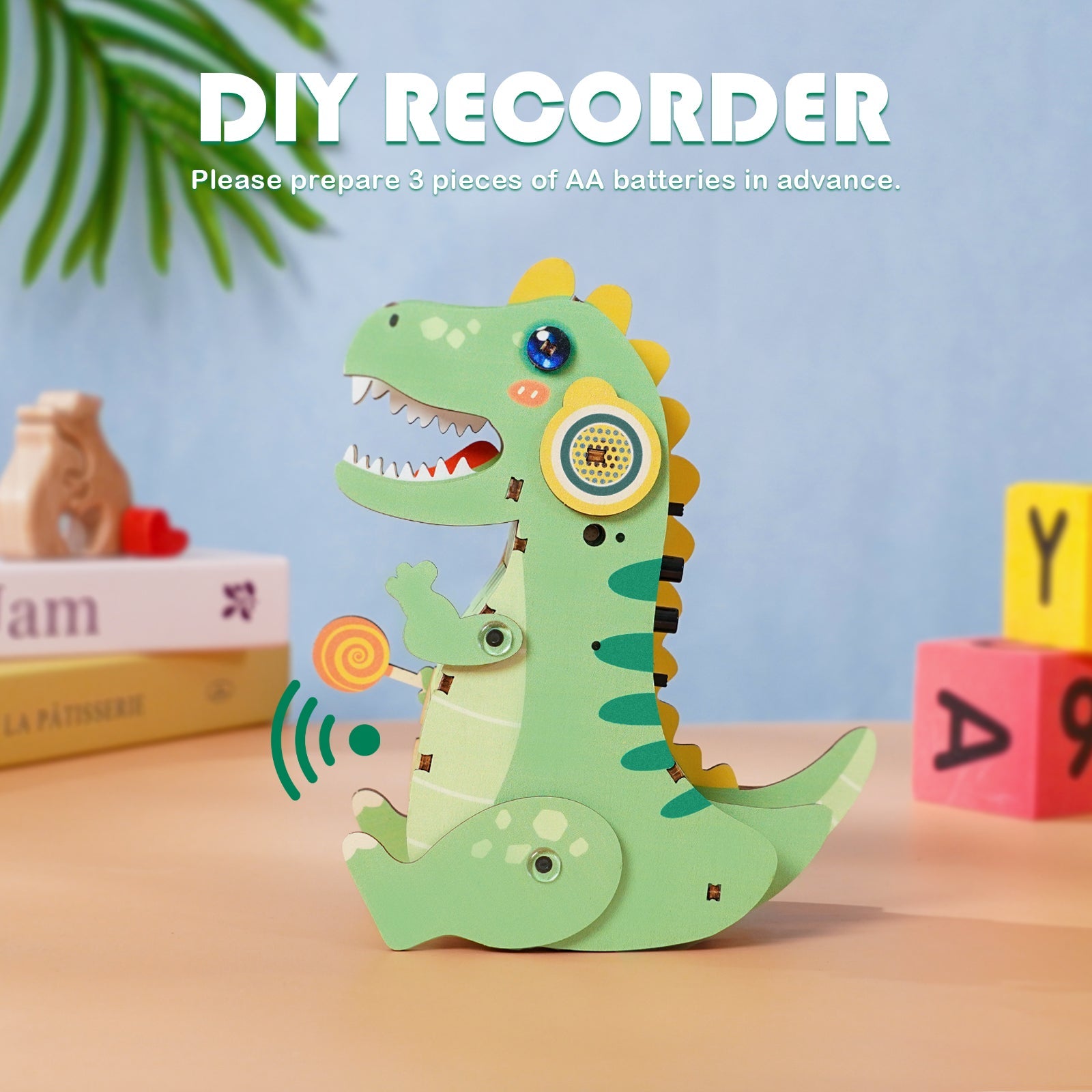 T-Rex Dinosaur – 3D DIY Wooden Puzzle Recorder