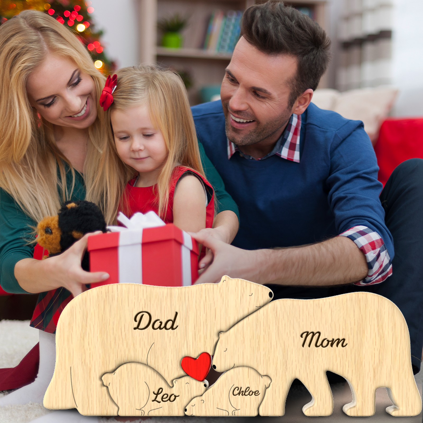 Personalized Family Name Puzzle Decor - Polar Bears