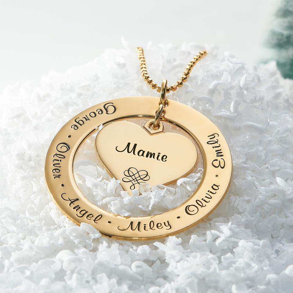Custom Family Name Locket Necklace