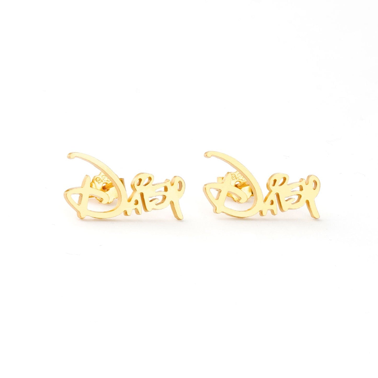 Sterling Silver Custom Princess Kids Name Earrings
