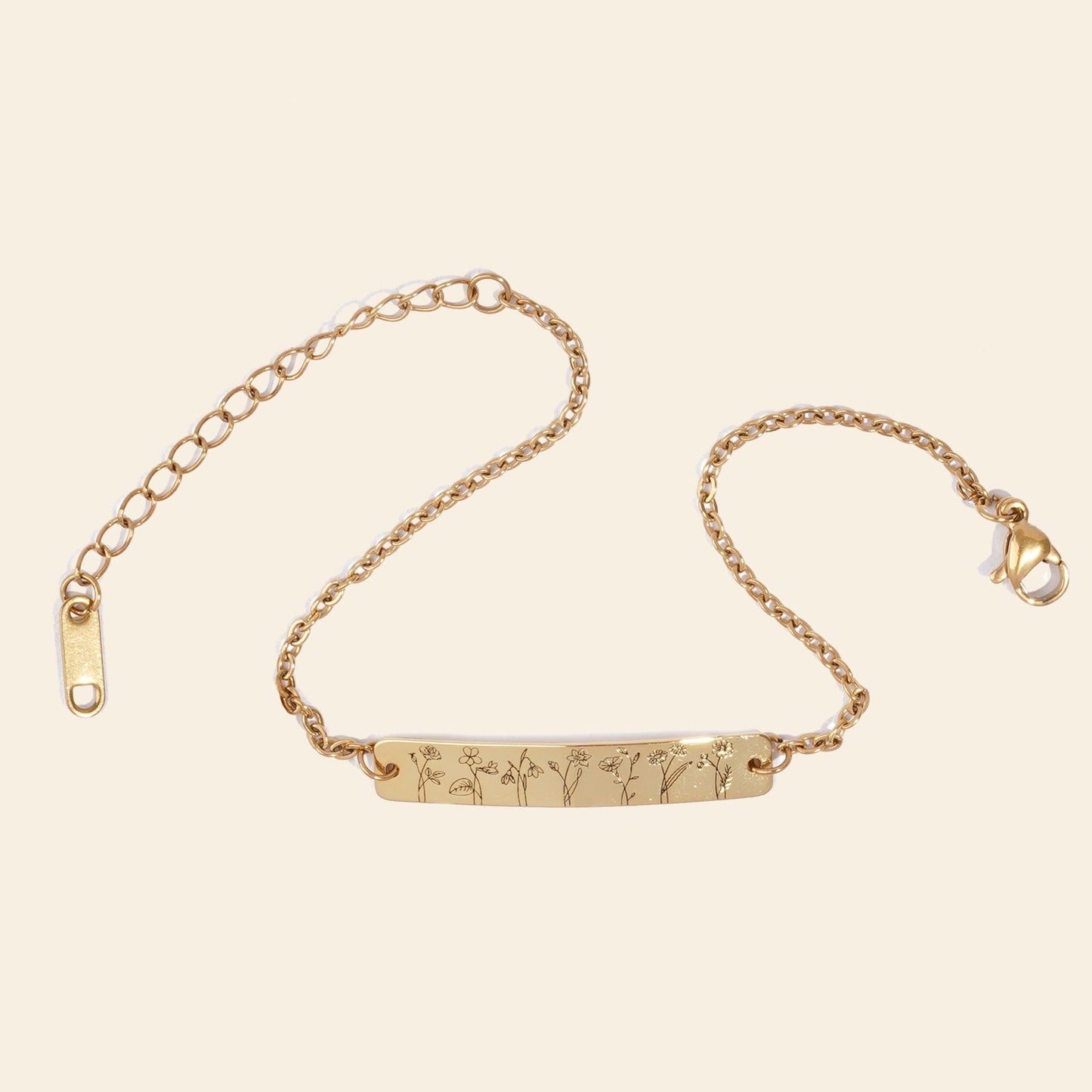 Personalized Birth Flower Family Garden Bracelet