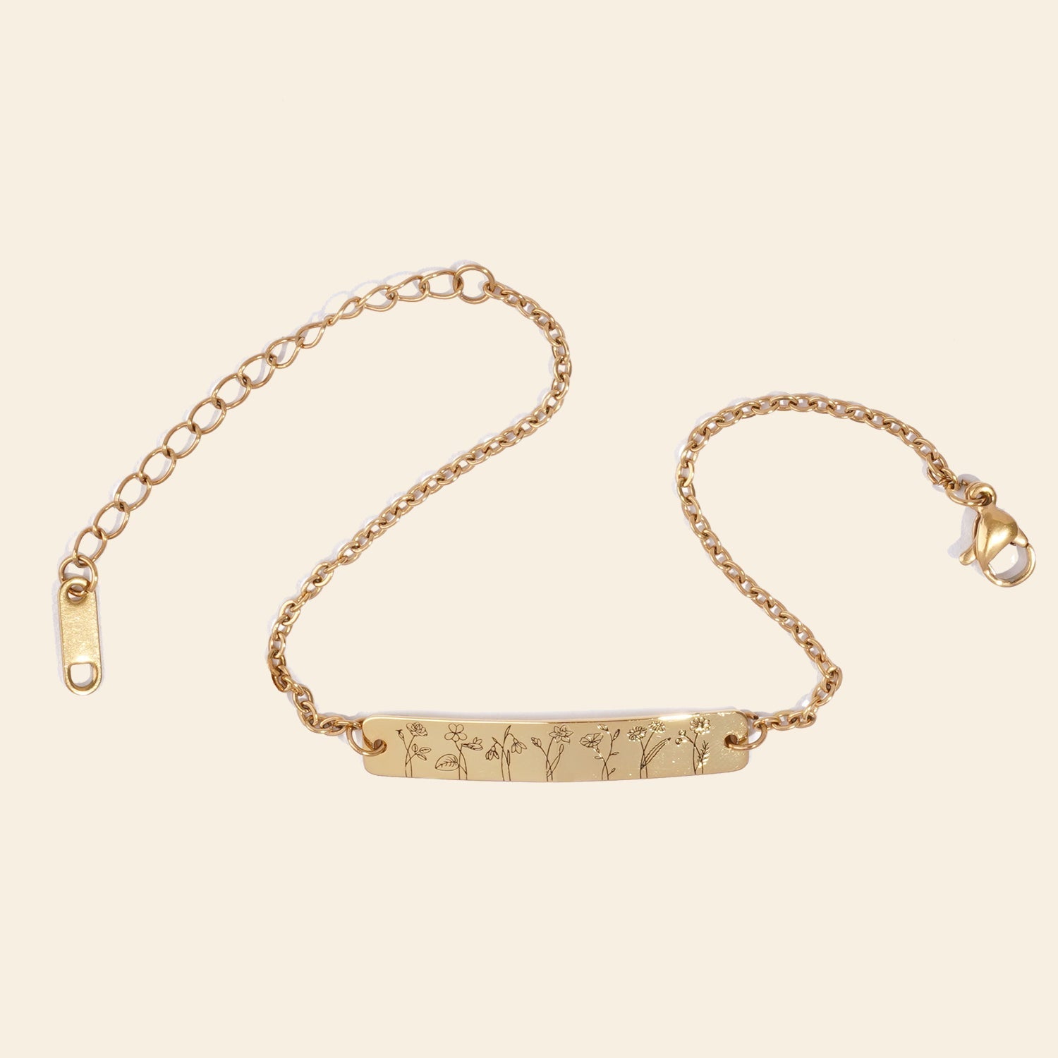 Personalized Birth Flower Family Garden Bracelet