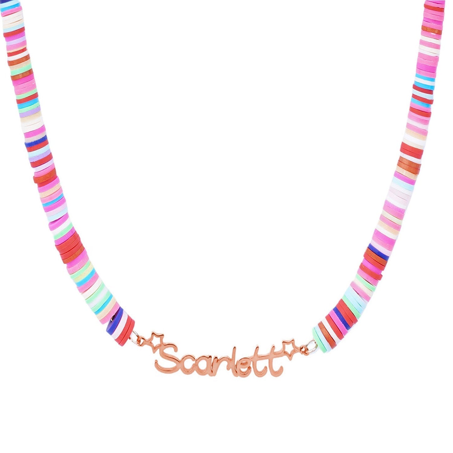 Customized Name Kid's Colored Clay Necklace