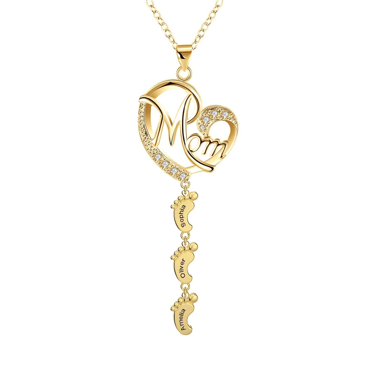 S925 Persenalized Mother's Day Necklace with Feet