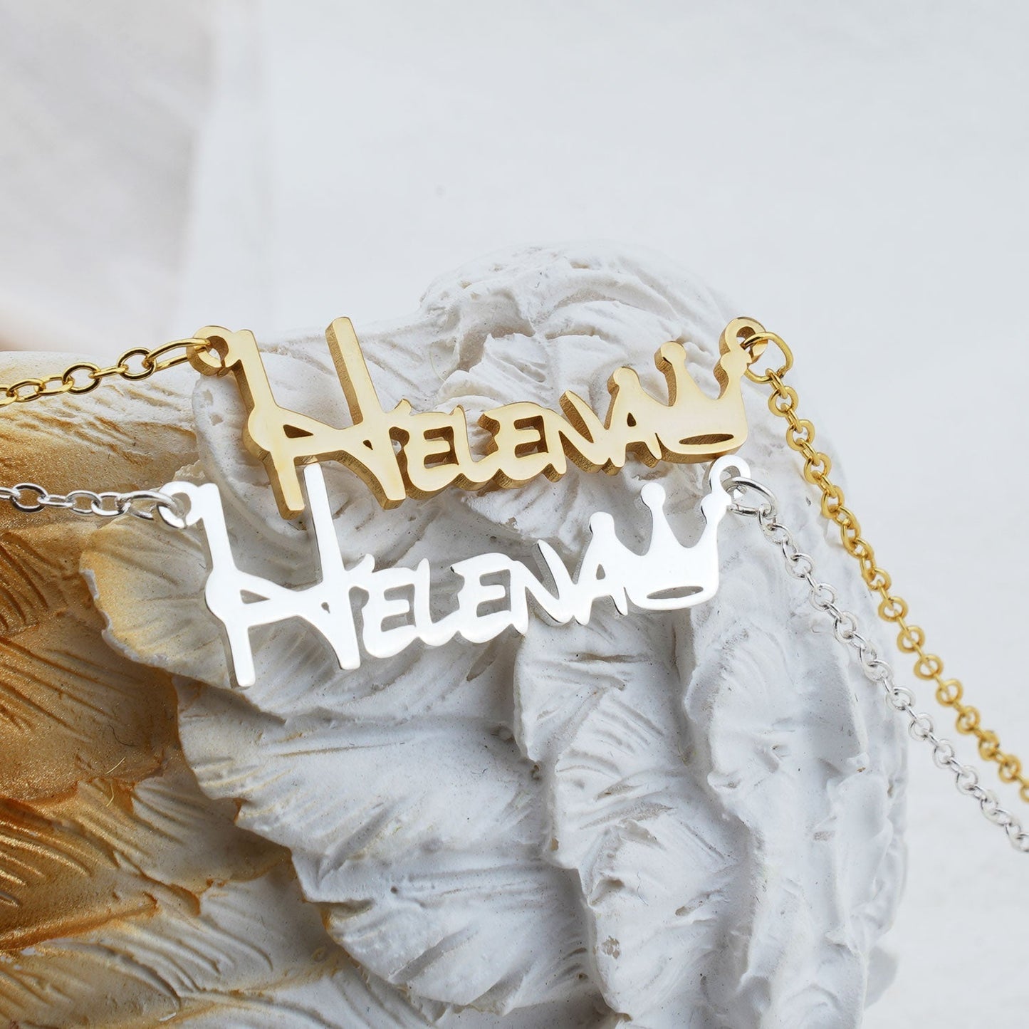 Crown Baby Name Bracelet and Necklace