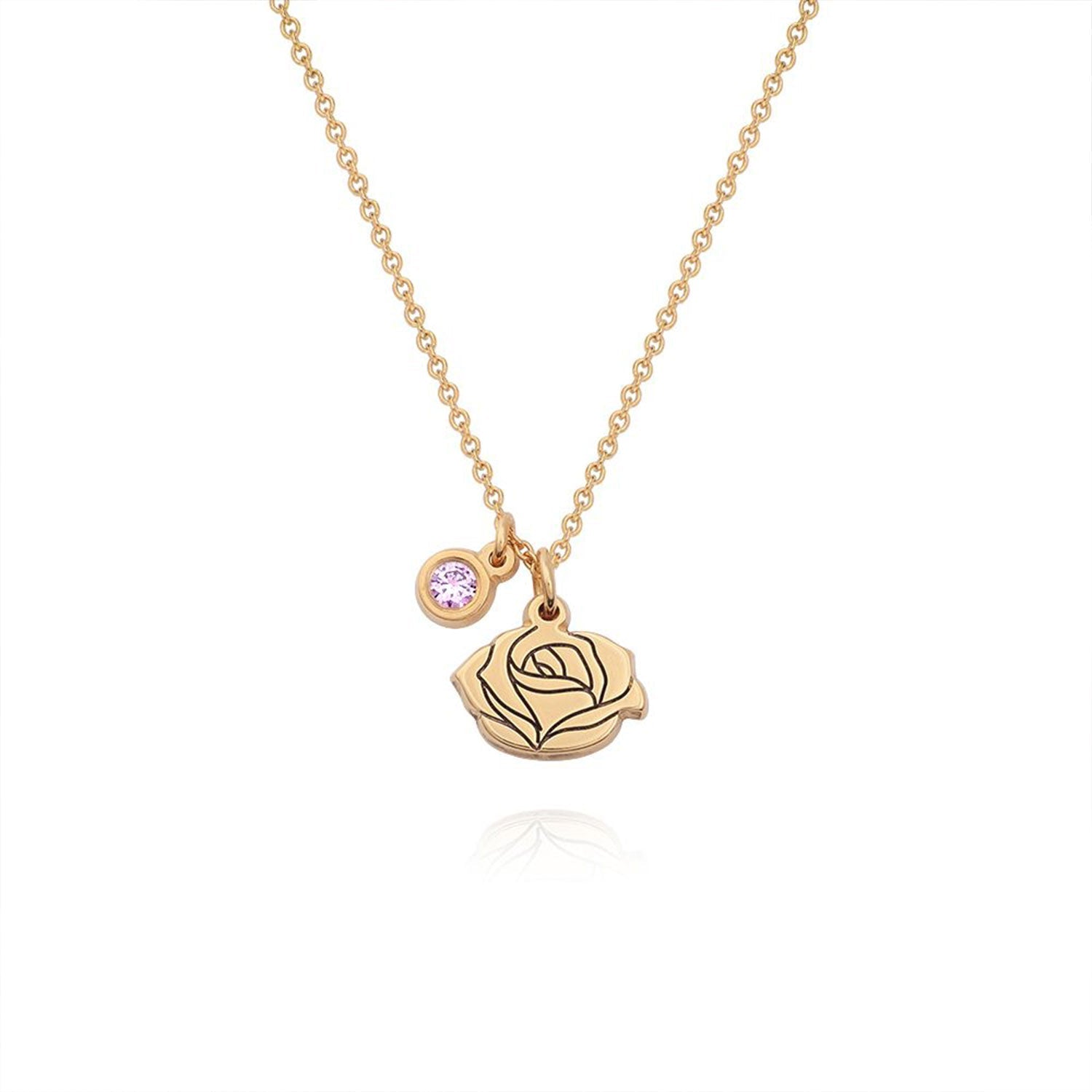 Children's Birth Flower Birthstone Necklace