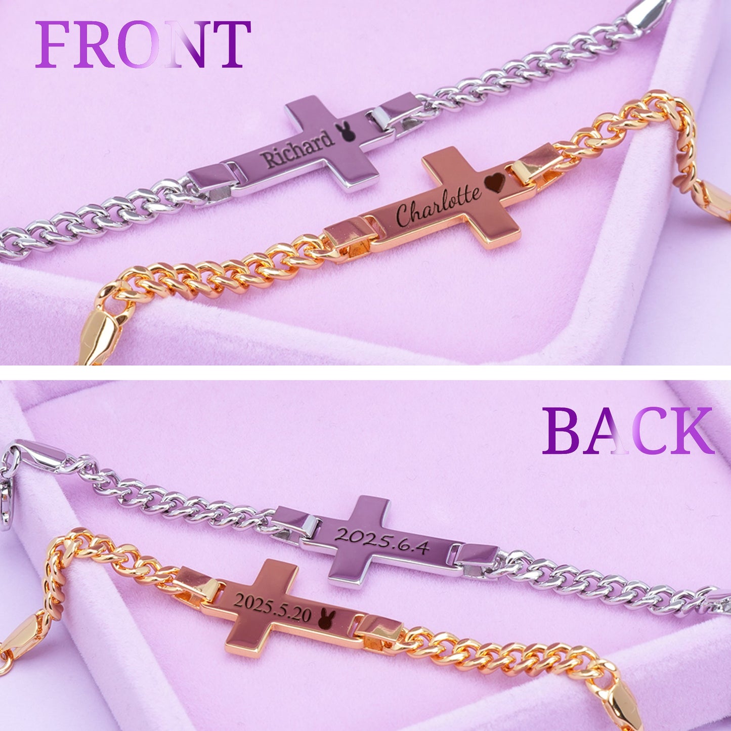 Personalized Children's Name Cross Bracelet