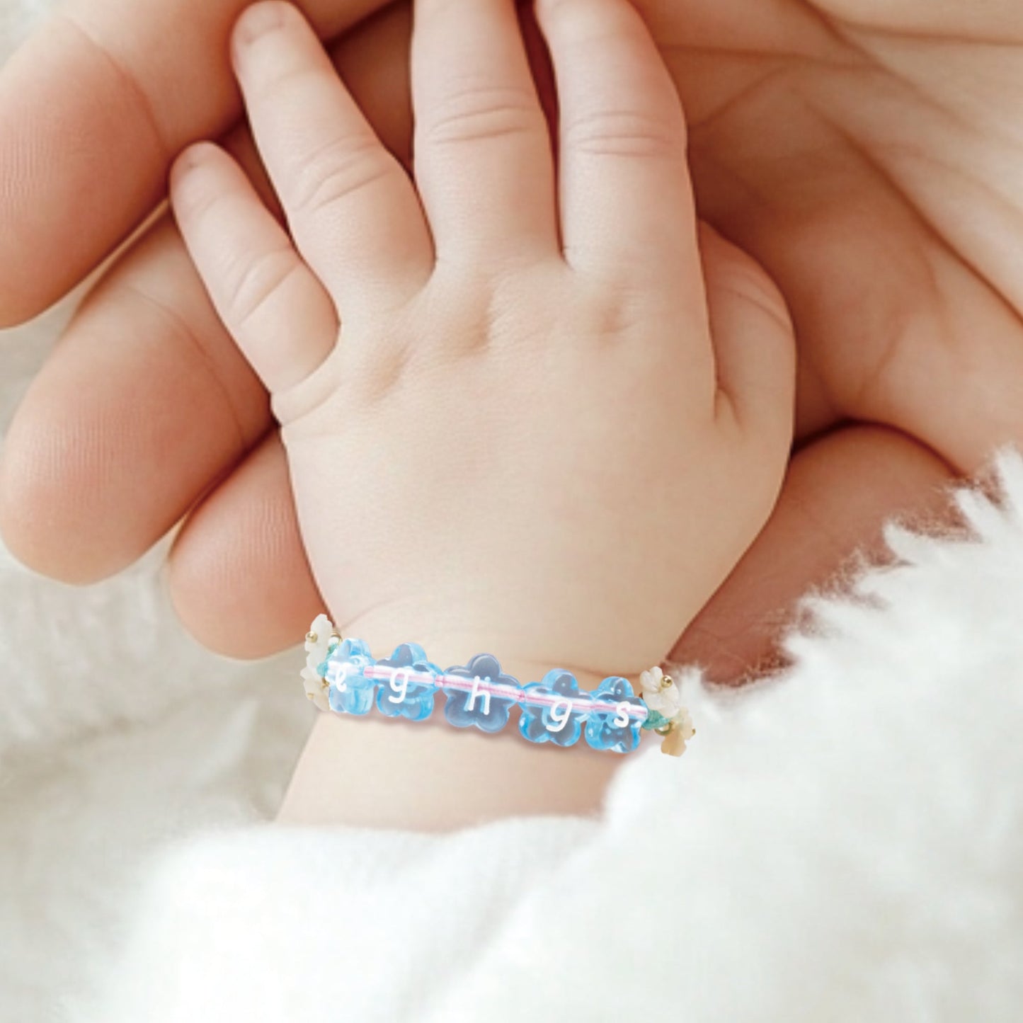 Handcrafted Personalized Name Flower Beads Bracelet for Girls