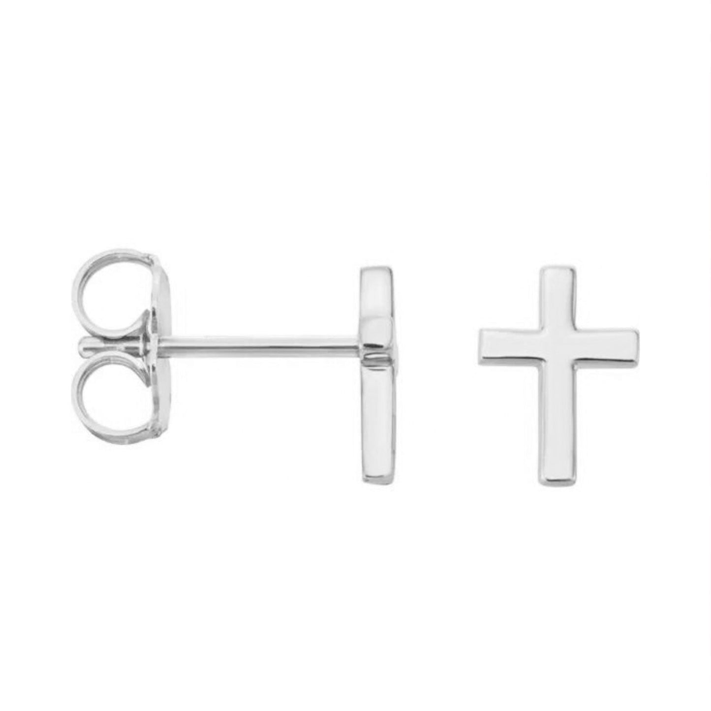 925 Sterling Silver Kids Cross Earrings