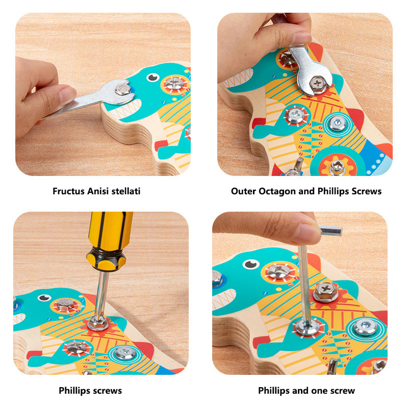 Fun Dinosaur Screwing Wooden Nut Removal Tool