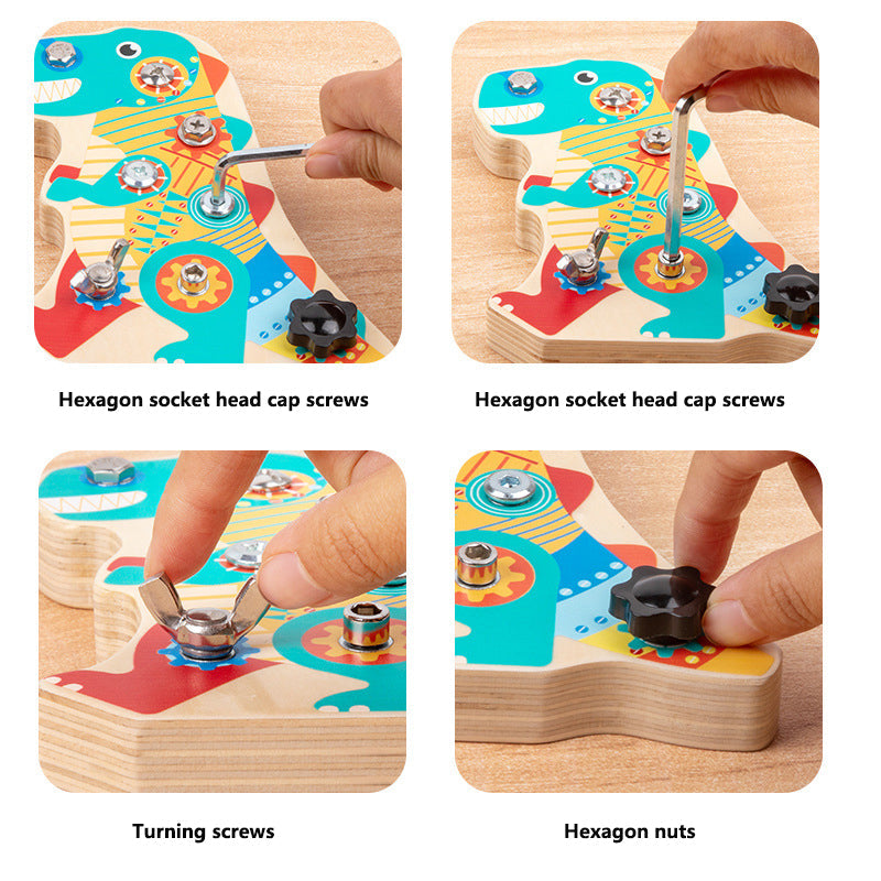 Fun Dinosaur Screwing Wooden Nut Removal Tool