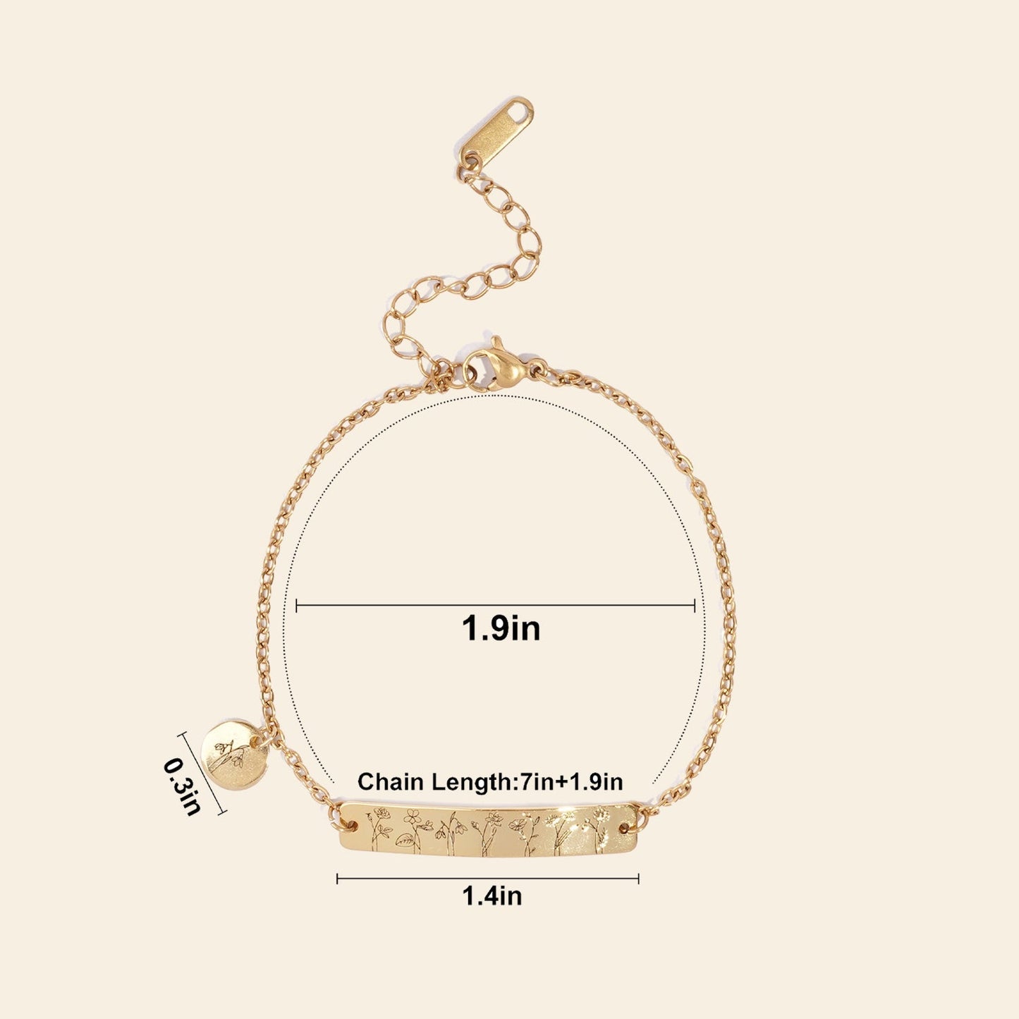 Personalized Birth Flower Family Garden Bracelet