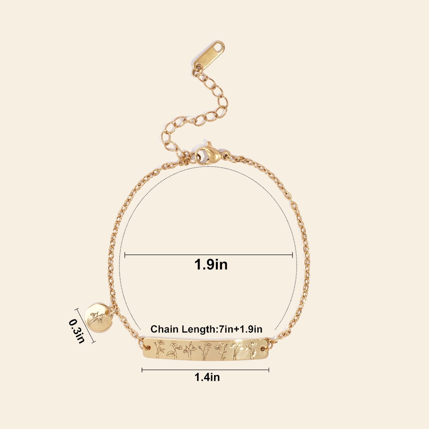 Personalized Birth Flower Family Garden Bracelet