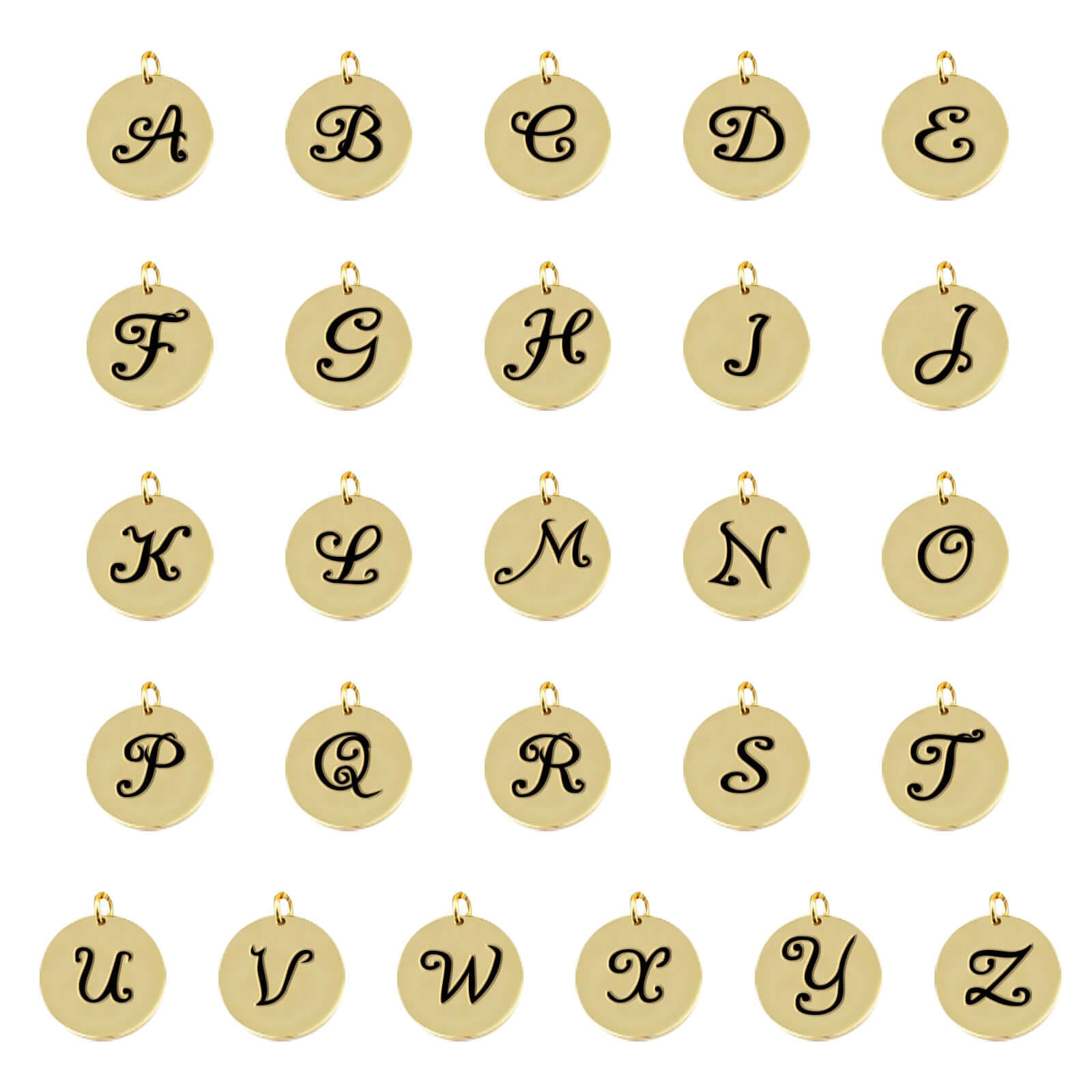 Letter charms on children's pearl bracelets