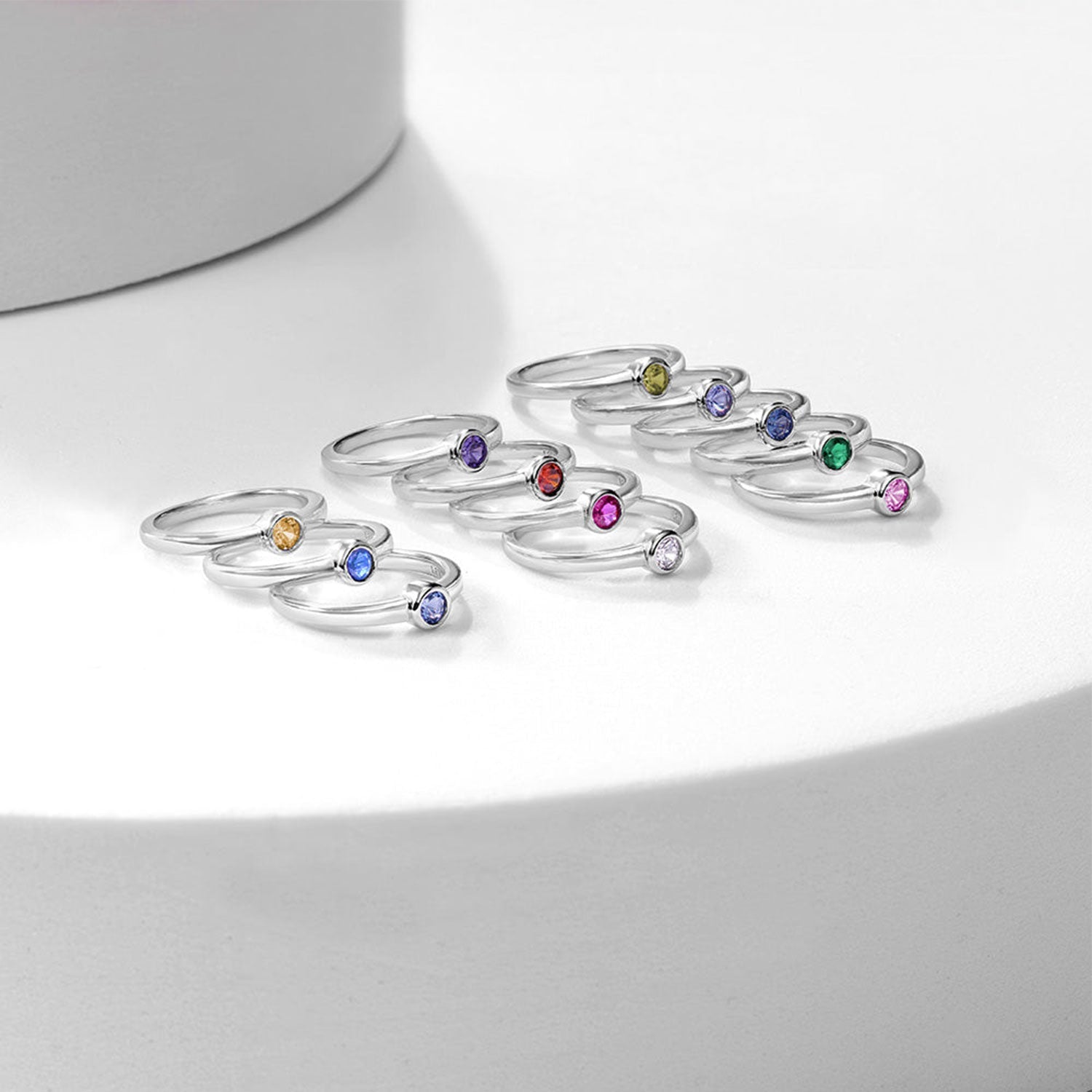 925 Sterling Silver Kids Birthstone Rings