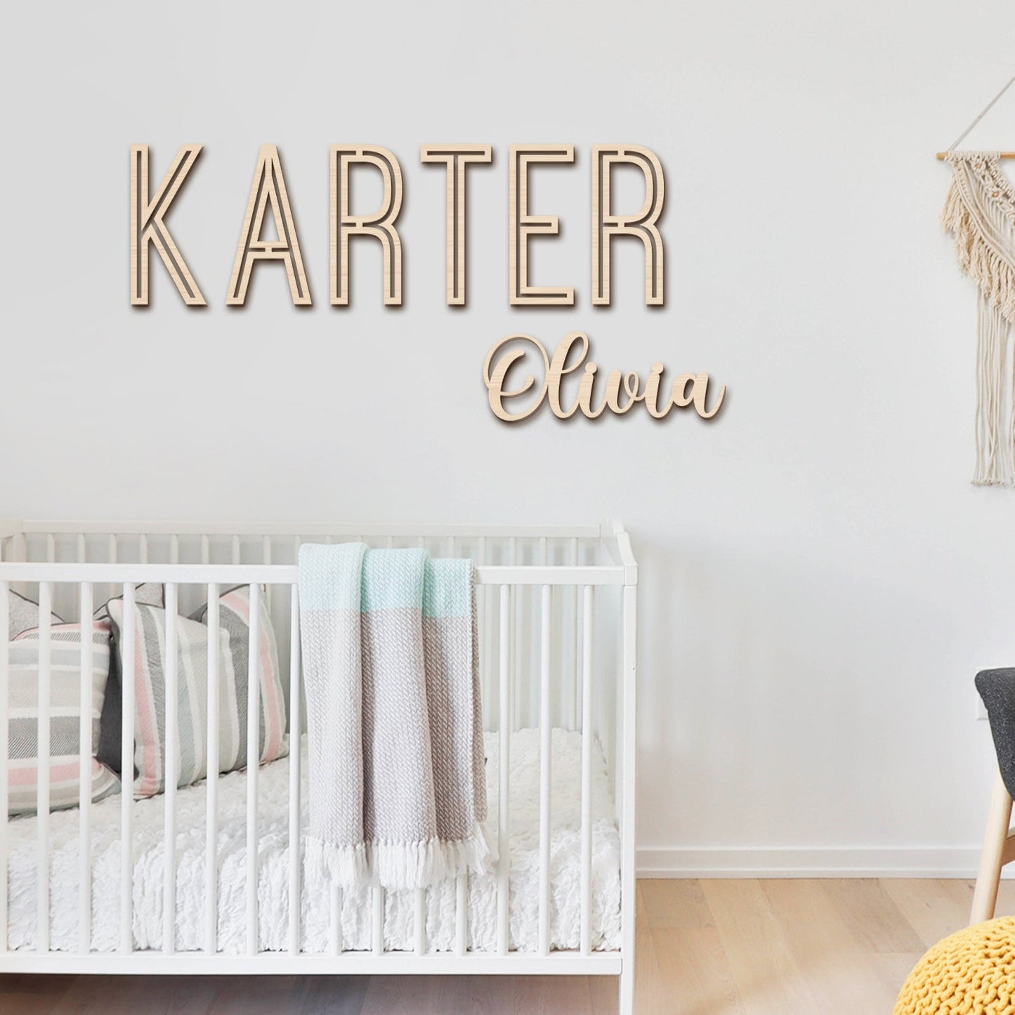 Wooden Baby Name Sign Wall Dector