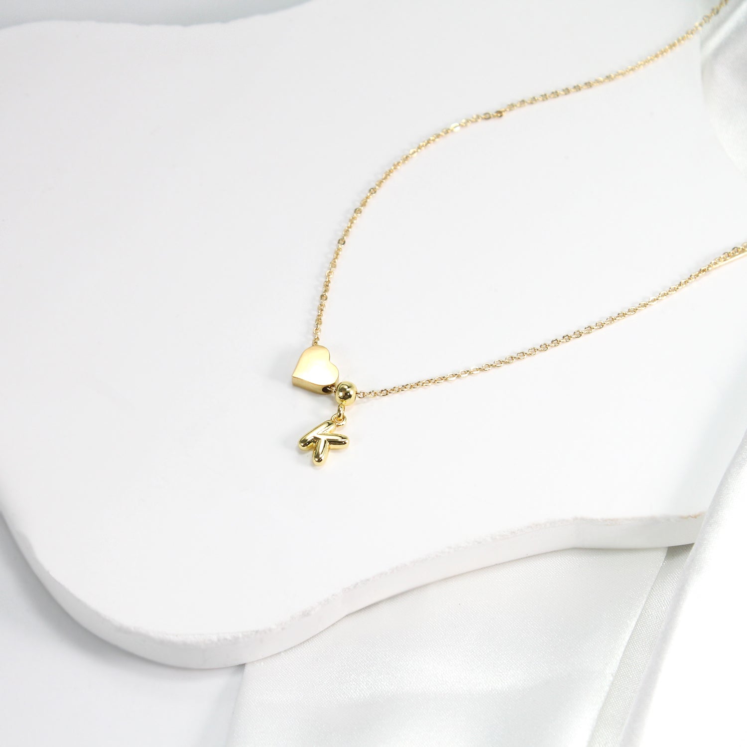 Personalized Initial Heart Charm Necklace