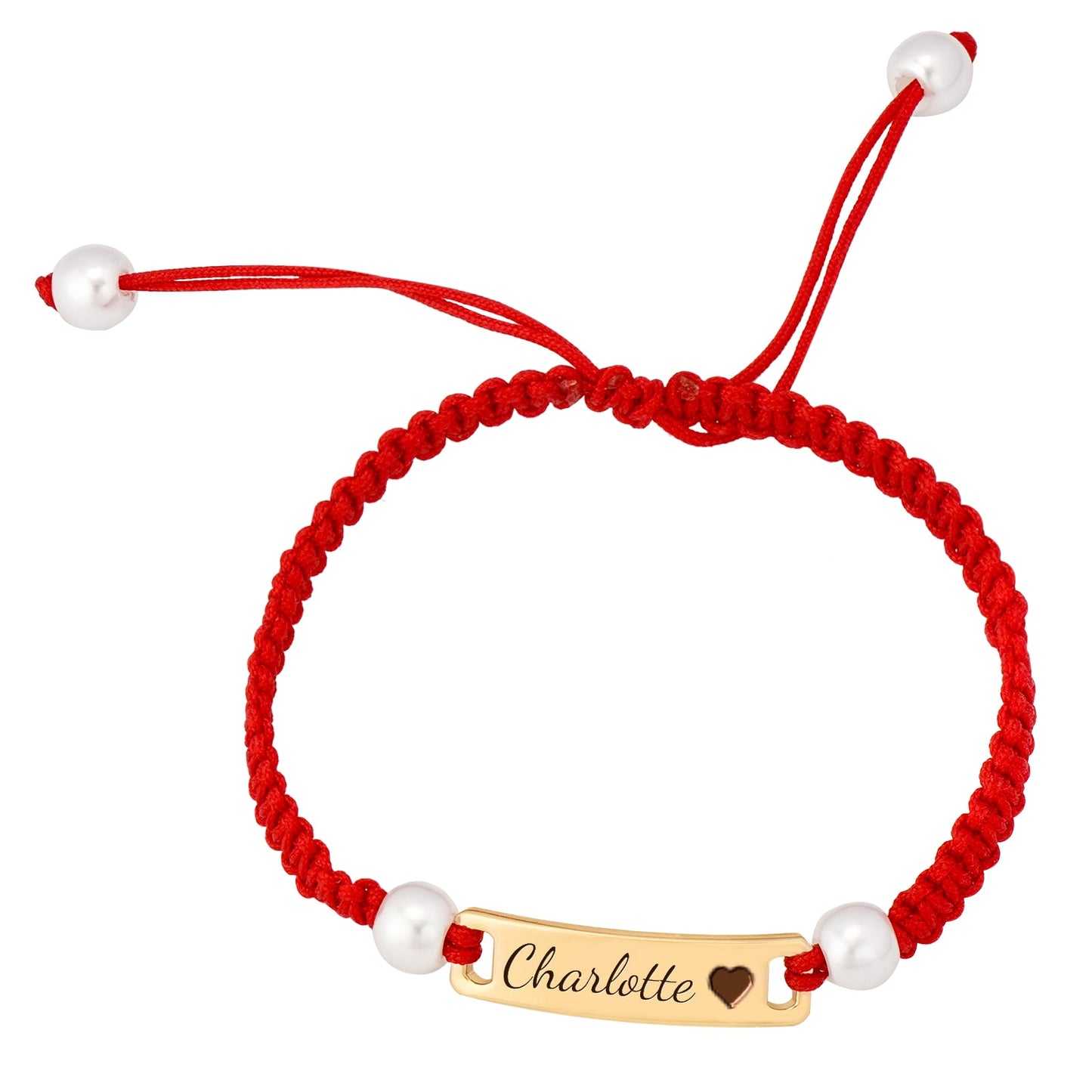 Hand-woven Red Cord Personalized Name Bracelet for Girls
