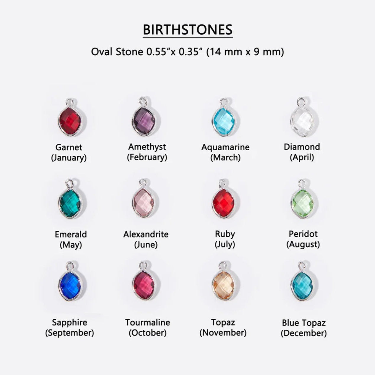 Personalized Family Birthstone and Initial Necklace