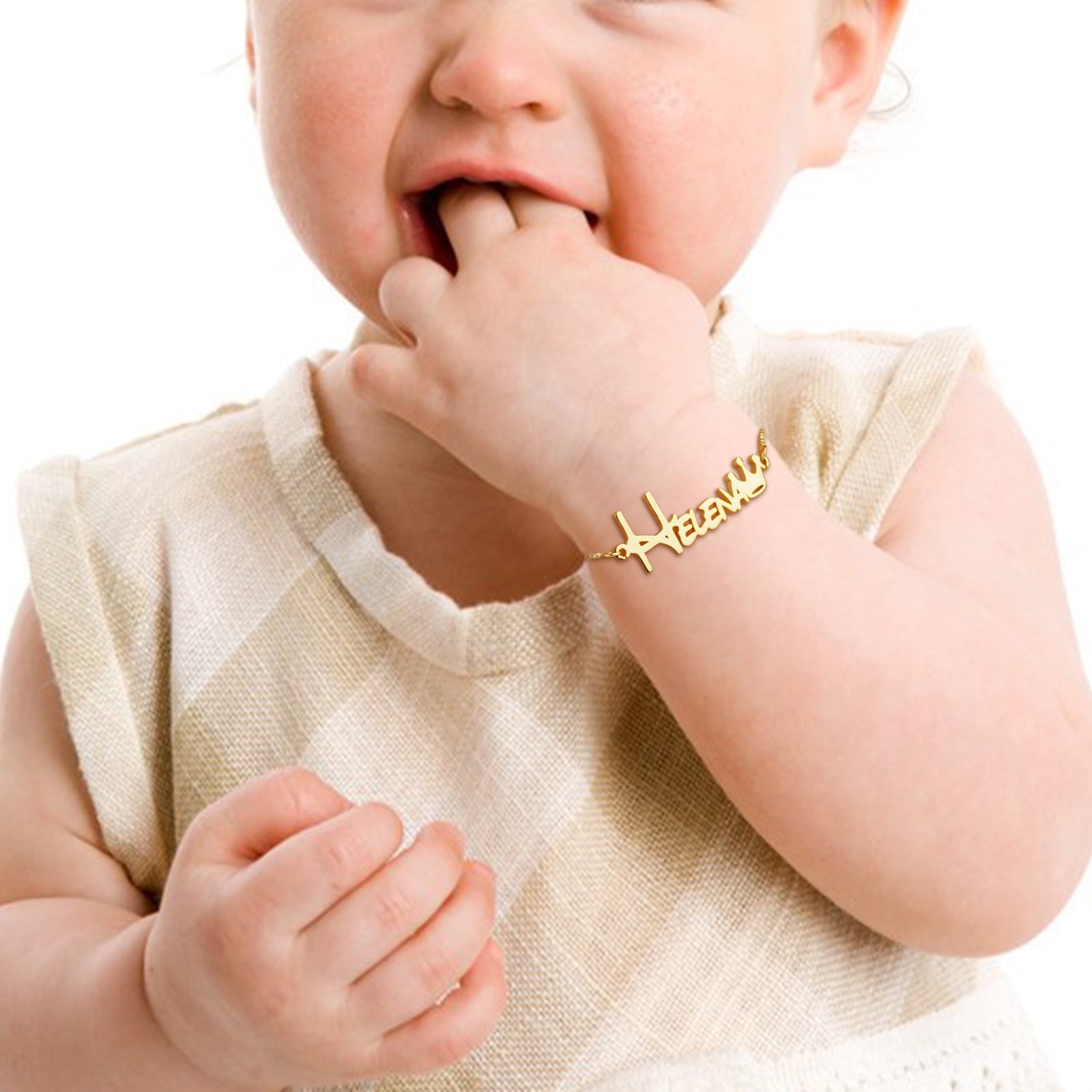 Crown Baby Name Bracelet