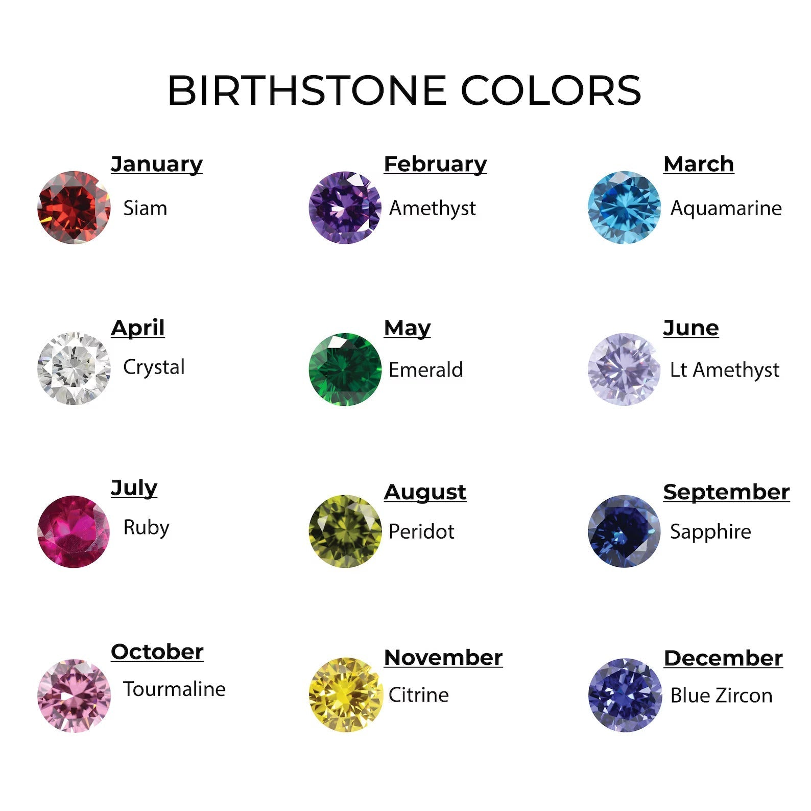 925 Sterling Silver Kids Birthstone Rings