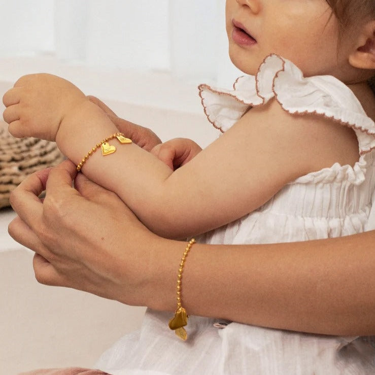 Personalized Letter Heart Charm Bracelet for Kids