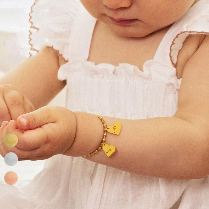 Personalized Baby Initial Heart Bracelet