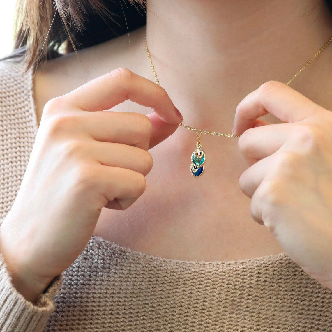 Personalized Family Birthstone and Initial Necklace